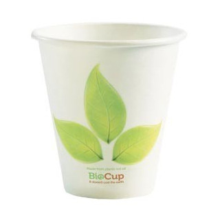 8oz (90mm) Single Wall Green Leaf Bio Coffee Cup  1000 pcs