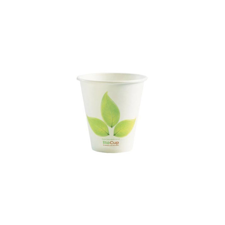 8oz (90mm) Single Wall Green Leaf Bio Coffee Cup  1000 pcs