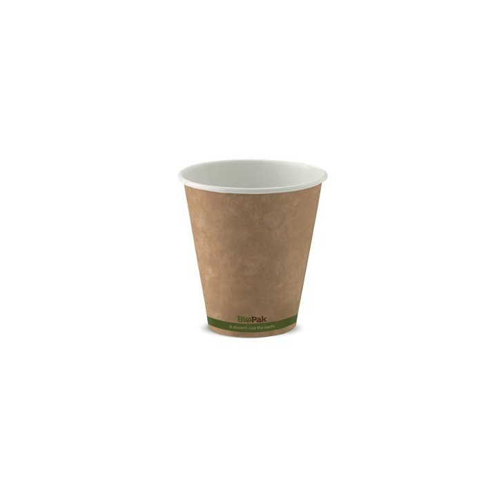 8oz (90mm) Single Wall Kraft Bio Coffee Cup  1000 pcs
