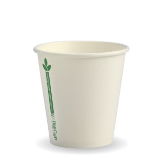 6oz Single Wall Coffee Cup WHITE GREEN BIO  1000 pcs