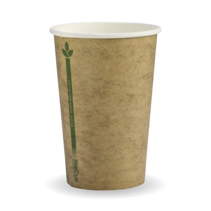 10oz (80mm) Single Wall Coffee Cup KRAFT GREEN BIO  1000 pcs