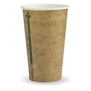 12oz (80mm) Single Wall Coffee Cup KRAFT GREEN BIO  1000 pcs