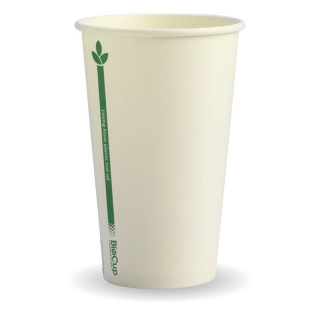 12oz (80mm) Single Wall Co2ffee Cup WHITE GREEN BIO  1000 pcs