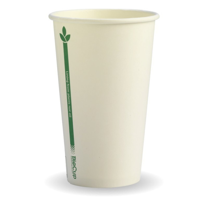 12oz (80mm) Single Wall Co2ffee Cup WHITE GREEN BIO  1000 pcs