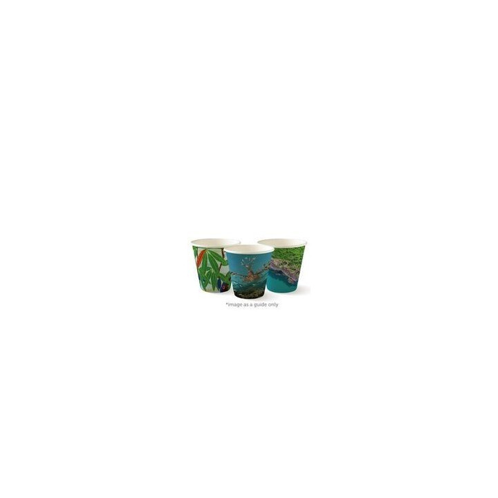8oz (90mm) Single Wall Coffee BioCup Art Series  1000 pcs