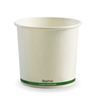 24oz/735ml (115mm) Hot & Cold Use PaperCup WHITE Green Bio  500 pcs