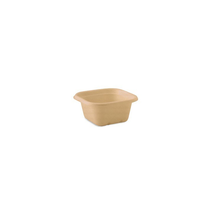 480ml Biodegradable Takeaway Box - 130x130x65mm - Natural  600 pcs