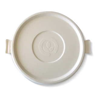 Sugarcane Lids White (203mm) for 24 32 & 40oz Bowl  400 pcs