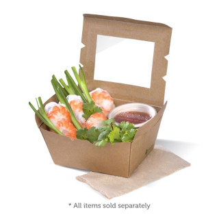 Small Bio Noodle/Salad Box with Window - 110 x 90 x 64mm - FSC Certified  200 pcs