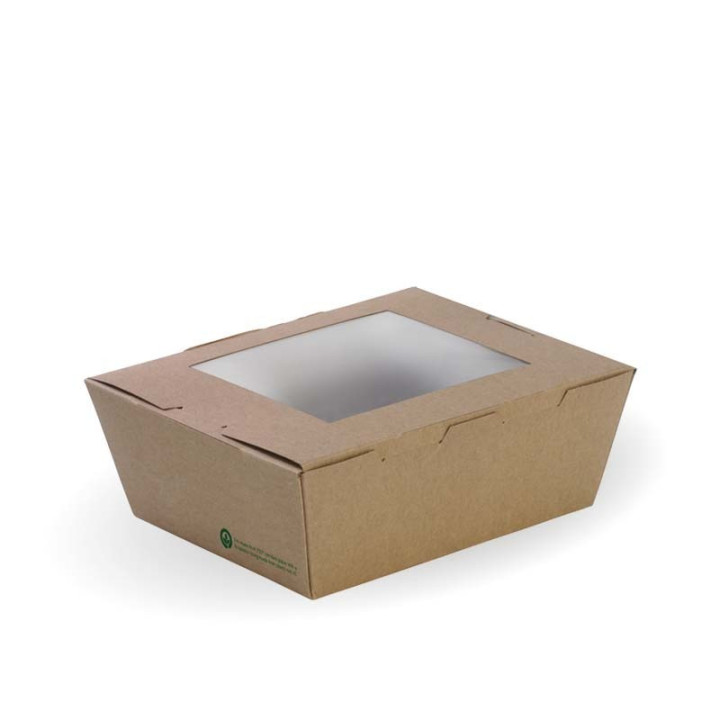 Medium Bio Noodle/Salad Box with Window - 152 x 120 x 64mm - FSC Certified  200 pcs