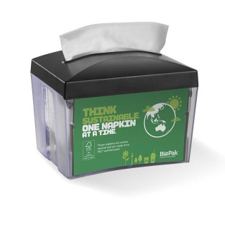 Napkin Dispenser with 1 ply Bio Napkins White  6000 pcs