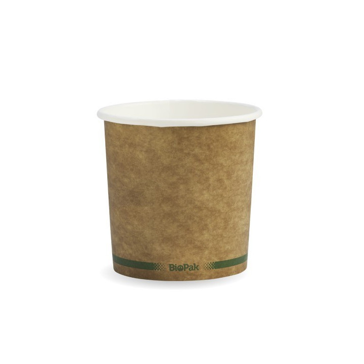 24oz /735ml (115mm) Hot & Cold Use Paper Cup KRAFT Green Bio  500 pcs