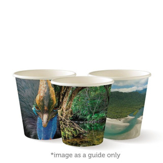 6oz Coffee Cup BioPlastic Single Wall Art Series - Fits Small Lids  1000 pcs