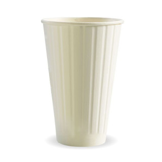 16oz Coffee Cup BioPlastic Single Wall WHITE - Fits Large Lids  600 pcs