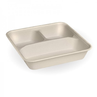3 Compartment Bio Asian Takeaway Box (560/240/240ml) - NATURAL  300 pcs