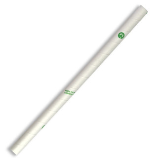 10mm Compostable Paper Straw Jumbo - White  2500 pcs