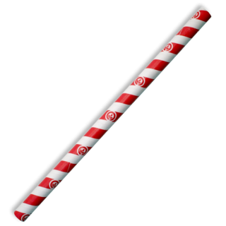 10mm Compostable Paper Straw Jumbo - Red Stripe  2500 pcs