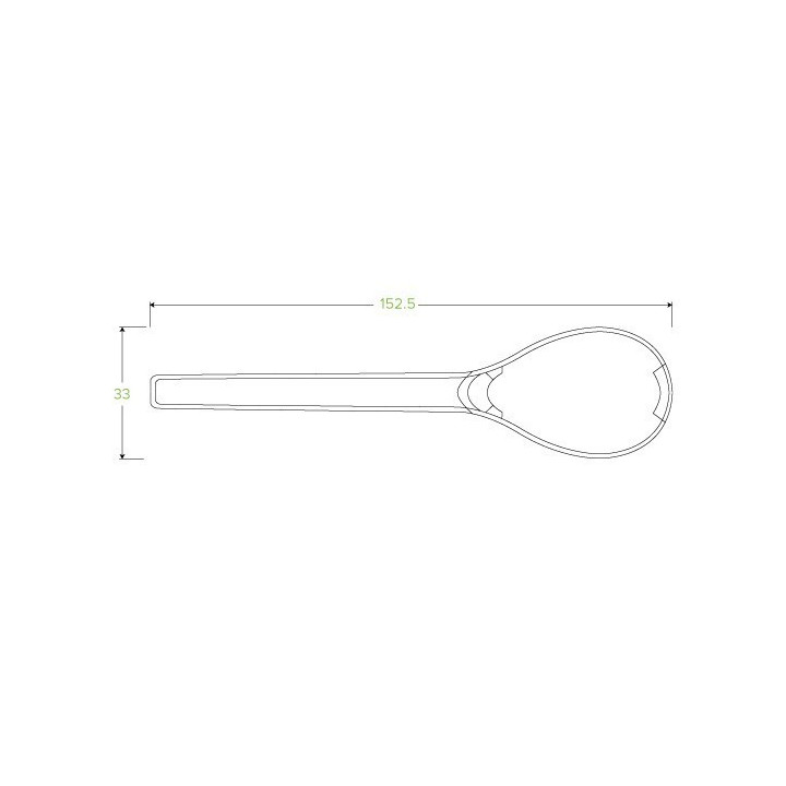6" PLA Bio Spoon - White  1000 pcs