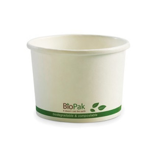 16oz Hot & Cold Biodegradable BioPak Cup White  500 pcs