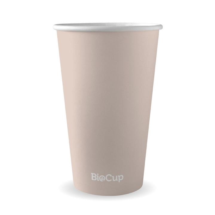 16oz Aqueous Coated Hot Paper BioCup - stone  1000 pcs