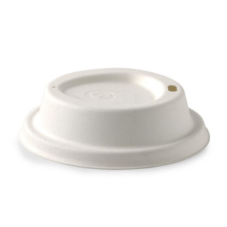 90mm Sugarcane Biocup Lid for 12 16 & 20oz - White  1000 pcs