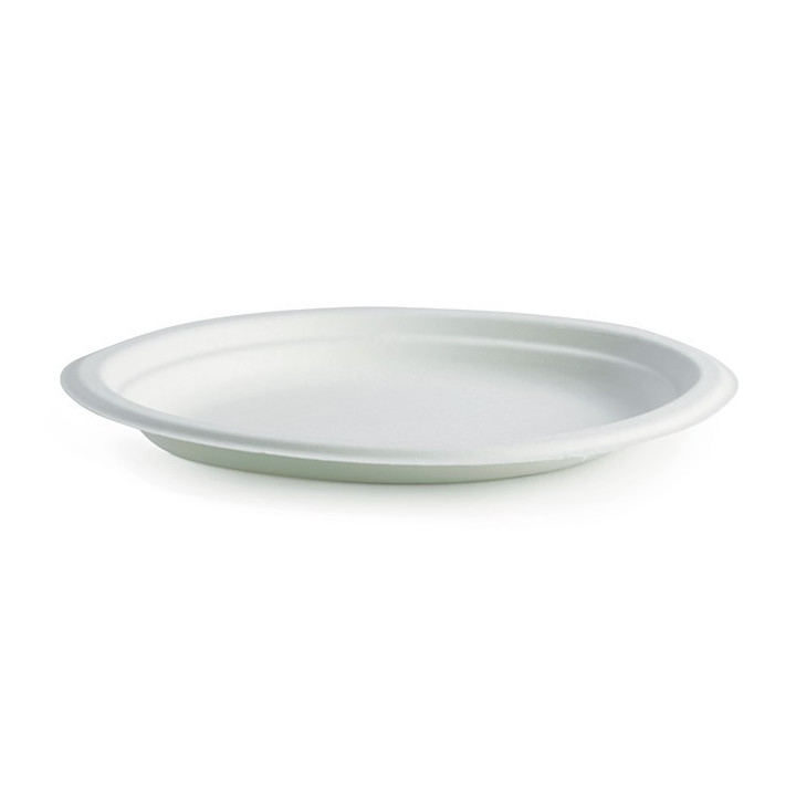 10.25x7.75" Oval Plate Biodegradable White  500 pcs