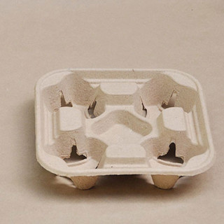4 Cup Natural Coffee Cup Carry Tray  300 pcs