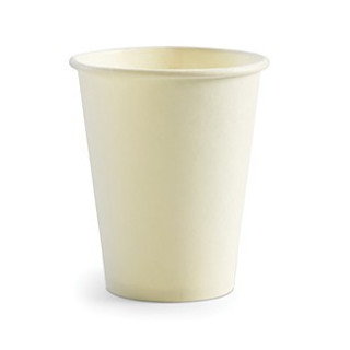 8oz Single Wall Bio Coffee Cup White  1000 pcs