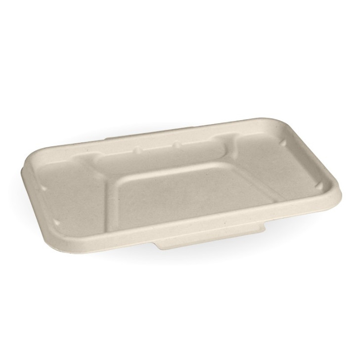 4-compartment sugarcane lid - 270x170mm - natural  300 pcs