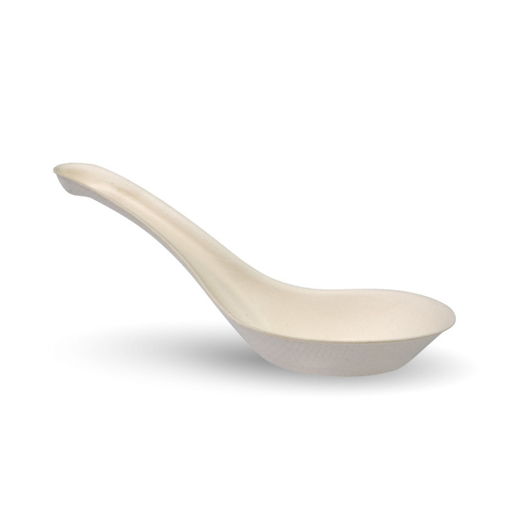 14cm Biodegradable Sugarcane Chinese Spoon - White  1000 pcs