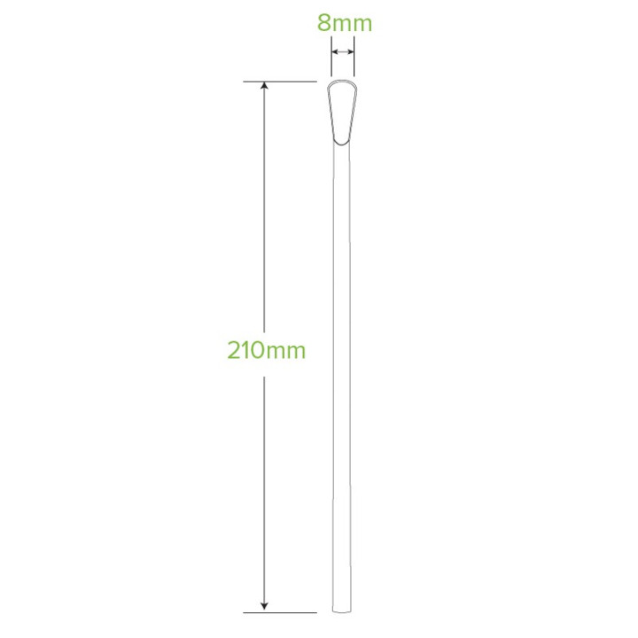BioStraw - 8mm x 210mm Individually Wrapped Straw - FSC MIX  - white  3000 pcs