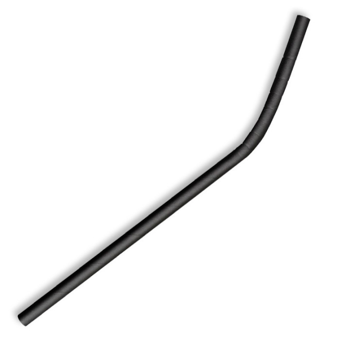 6mm Black Bendy Bio Straws - FSC Certified Paper 2500 pcs