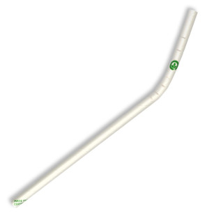 6mm White Bendy Bio Straws - FSC Certified Paper 2500 pcs