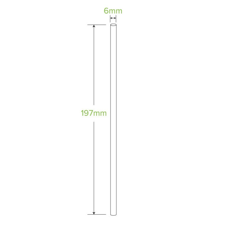 6mm White Bendy Bio Straws - FSC Certified Paper 2500 pcs