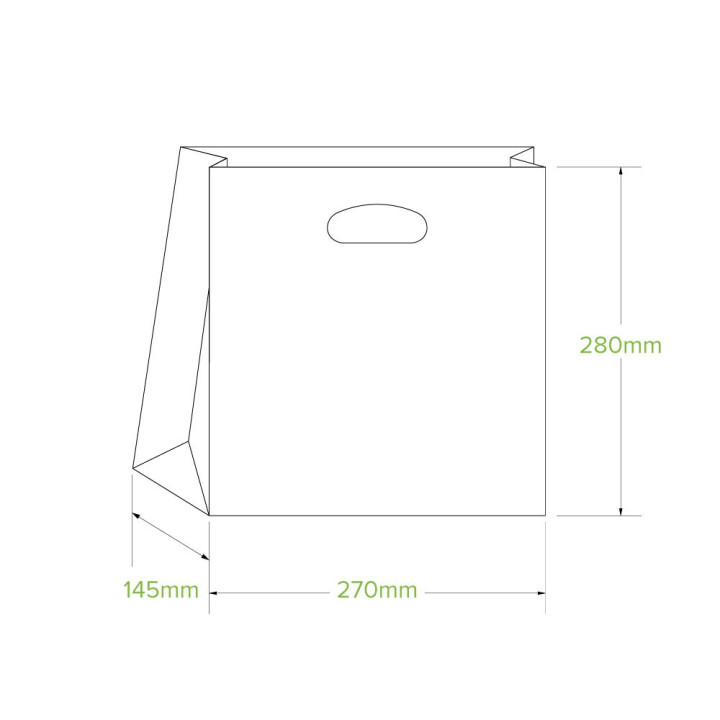 Small Die Cut Handle Paper Bags Kraft 250 pcs