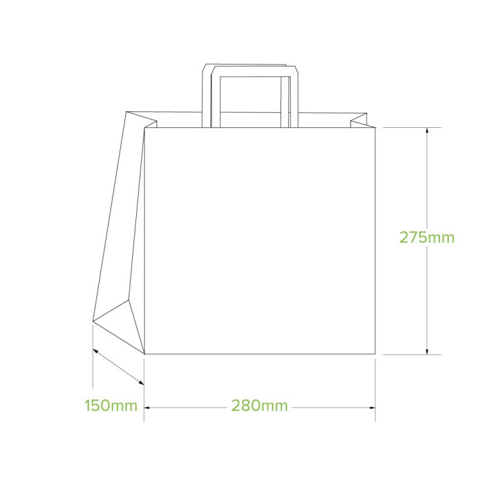Small Flat Handle Paper Bags Kraft 250 pcs