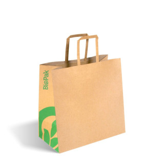 Small Flat Handle Paper Bags Kraft 250 pcs