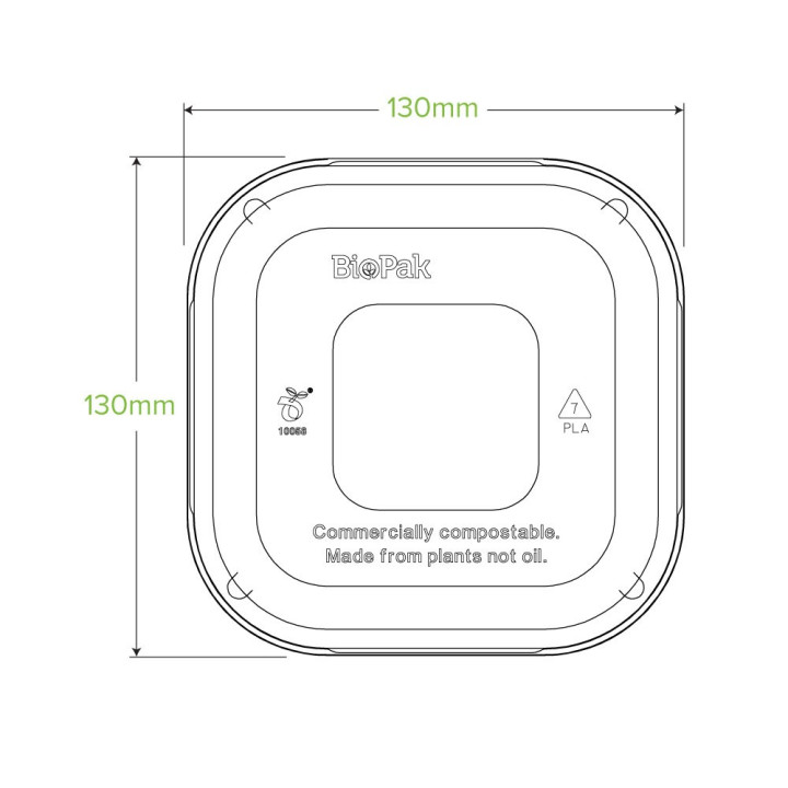 Bioplastic Dome Lid for 280 480 & 630ml Bases 600 pcs