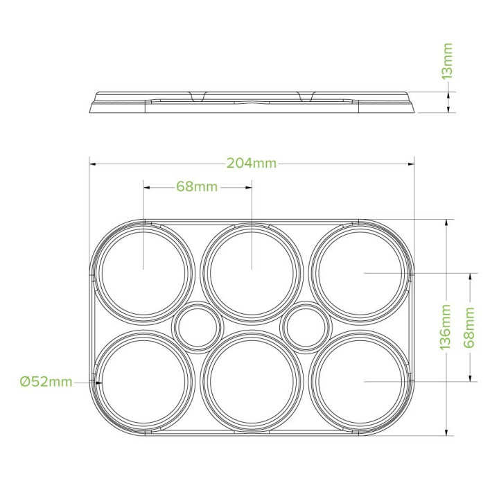 6 Beer Holder - Compostable Bagasse - Natural 500 pcs